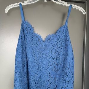 Unworn lacy blue business tank